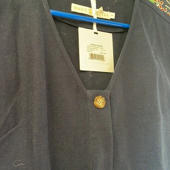 NWT Marie Oliver Navy Cotton Dress with Buttons - Picture 6 of 13